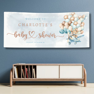We kunnen nauwelijks wachten! Ballons Baby shower  Spandoek