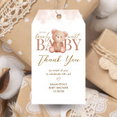 We kunnen nauwelijks wachten Beer Baby shower guns Cadeaulabel
