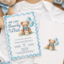 We kunnen nauwelijks wachten Blauwe teddybeer Jong