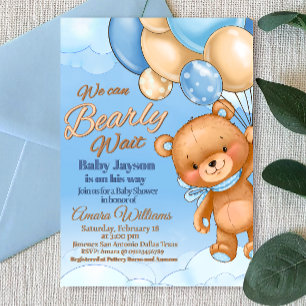 We kunnen nauwelijks wachten - Boy Baby shower Kaart