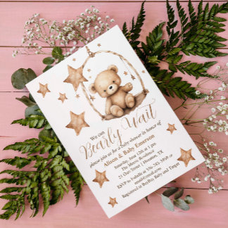 "We kunnen nauwelijks wachten" Cradle Baby shower  Kaart