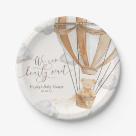 We kunnen nauwelijks wachten dan Baby shower Papieren Bordje