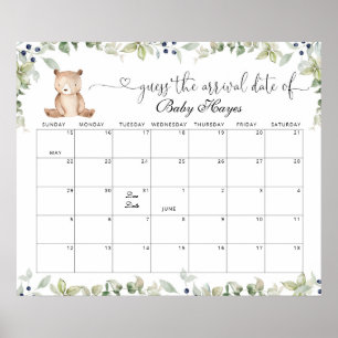 We kunnen nauwelijks wachten datum kalender poster