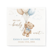 We kunnen nauwelijks wachten Jongen Baby Shower Cu