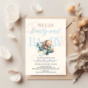 We kunnen nauwelijks wachten jongen baby shower kaart