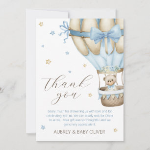 We kunnen nauwelijks wachten Jongens Baby Shower Bedankkaart