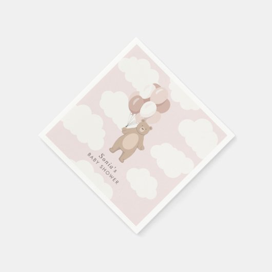 We kunnen nauwelijks wachten | Lichtroze baby meis Servet (Hoek)