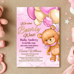 We kunnen nauwelijks wachten - Meisje Baby shower Kaart
