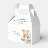 We kunnen nauwelijks wachten op groen Teddy Bear B Bedankdoosjes (Voorkant Zijde)