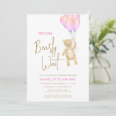 We kunnen nauwelijks wachten op het Baby shower va Kaart (Staand voorkant)