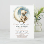 We kunnen nauwelijks wachten op het baby shower va kaart (Staand voorkant)