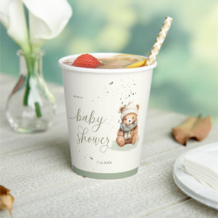 We kunnen nauwelijks wachten op Sage Baby shower p Papieren Bekers