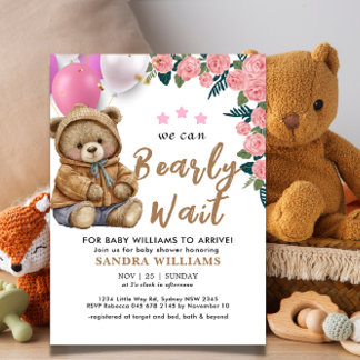 We kunnen nauwelijks wachten schattig teddybeer ba kaart