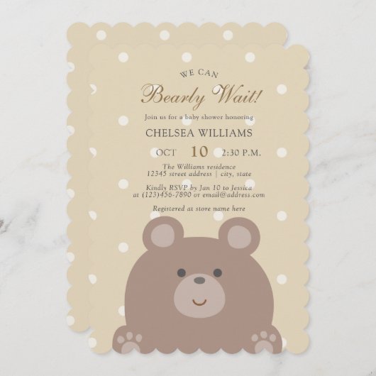 We kunnen nauwelijks wachten Schattige Beer Cub Bo Kaart (Voorkant / Achterkant)
