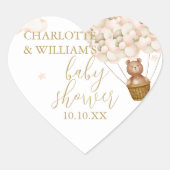 We kunnen nauwelijks wachten Teddybeer Baby Borrel Hart Sticker (Voorkant)
