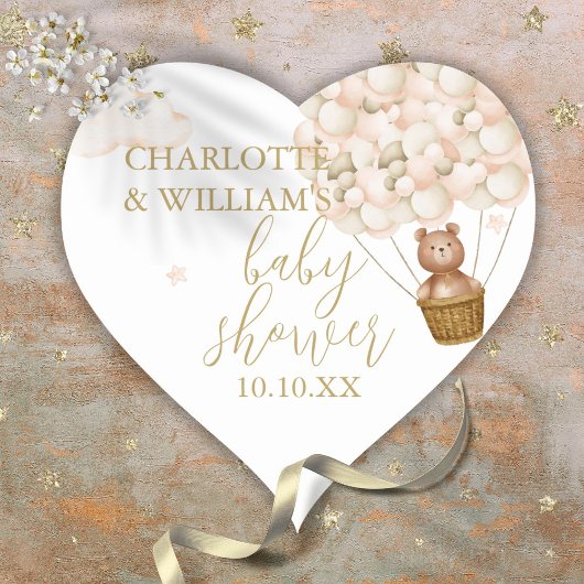 We kunnen nauwelijks wachten Teddybeer Baby Borrel Hart Sticker