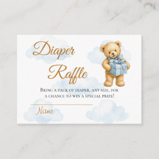 We kunnen nauwelijks wachten Teddybeer Baby Jongen Informatiekaartje