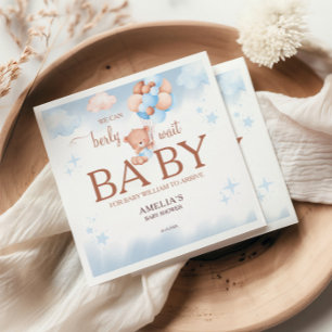 We kunnen nauwelijks wachten Teddybeer babyshower Servet