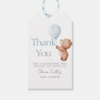 We kunnen nauwelijks wachten Teddybeer ballon beda Cadeaulabel