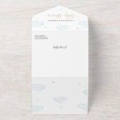 We kunnen nauwelijks wachten Teddybeer Blauw Jonge All In One Uitnodiging (Buitenkant)