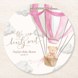 We kunnen snel wachten op het Baby shower van Pink Ronde Kartonnen Onderzetter