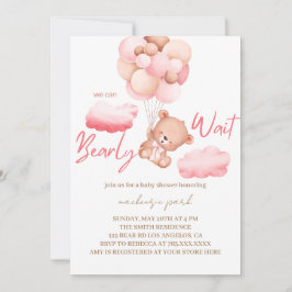 We kunnen snel wachten op het roze Beer Baby showe Kaart