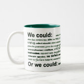 We kunnen... tweekleurige koffiemok (Links)