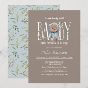 We kunnen wachten. Blue Teddy Bear Baby shower in Kaart