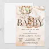 We kunnen wachten op neutraal Teddy Bear Baby show Kaart (Voorkant / Achterkant)