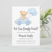 We kunnen wachten tot Baby shower is uitgenodigd Kaart (Staand voorkant)