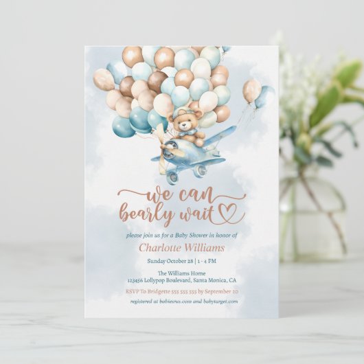 We kunnen wachten tot Baby shower is uitgenodigd Kaart (Staand voorkant)