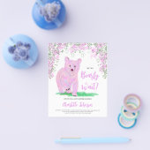 We kunnen wachten tot het Baby shower roze Beer bu Flyer (Enkel)