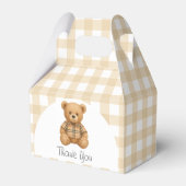 We kunnen wachten tot Teddy Bear Baby shower Bedankdoosjes (Voorkant Zijde)