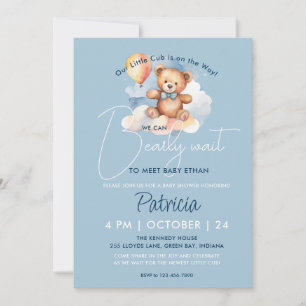 We kunnen wachten tot Teddy Bear Baby shower Kaart