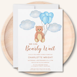 We kunnen wachten tot Teddy Bear Baby shower Kaart