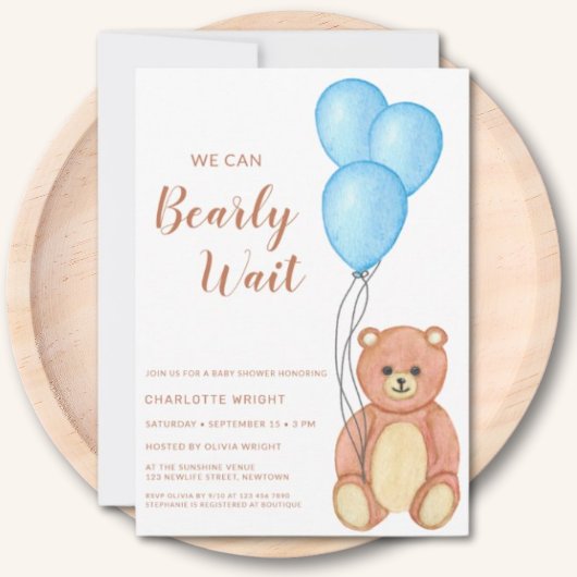 We kunnen wachten tot Teddy Bear Baby shower Kaart