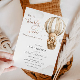 We kunnen wachten tot Teddy Bear Baby shower Kaart