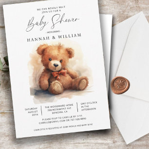 We kunnen wachten tot Teddy Bear Baby shower Kaart