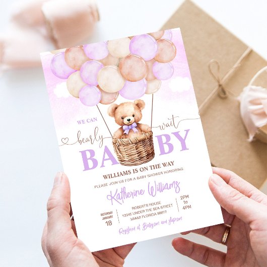 We kunnen wachten tot Teddy Bear Baby shower Kaart