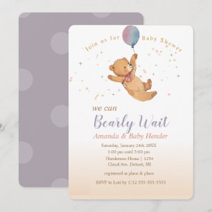 We kunnen wachten tot Teddy Bear Baby shower Kaart
