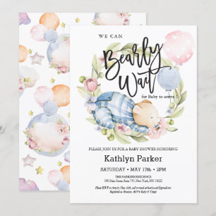 We kunnen wachten tot Teddy Bear Baby shower Kaart