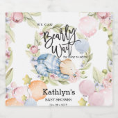 We kunnen wachten tot Teddy Bear Baby shower Sparkling Wijnetiket (Enkel label)
