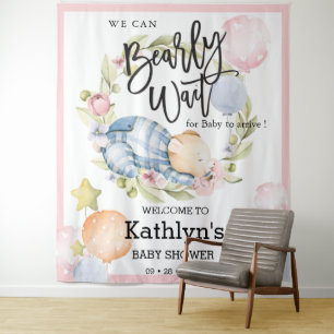 We kunnen wachten tot Teddy Bear Baby shower Wandkleed