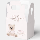 We kunnen wachten tot Teddy Bear Pink Baby shower Bedankdoosjes (Open)