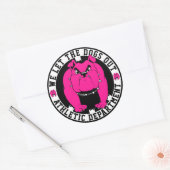 We laten de Honden Athletic Dept. Bulldog Mascot R Ronde Sticker (Envelop)