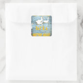 We laten onze klanten altijd tevreden en gelukkig vierkante sticker (Tas)