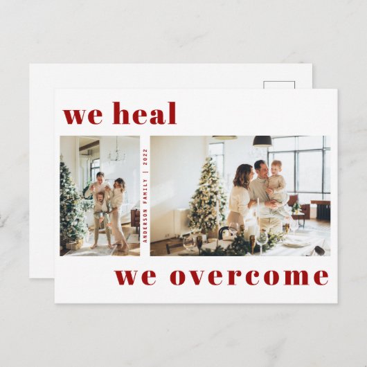 We laten zien dat we maroon kerstfeestdag foto heb briefkaart (Voorkant / Achterkant)