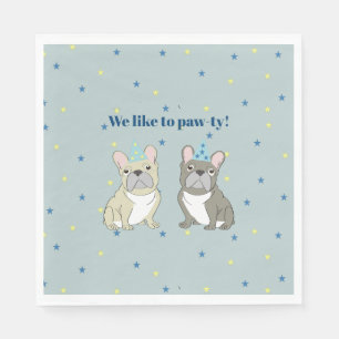 We like to paw-ty! Franse, bulldog Servet