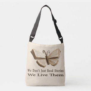 We Live Stories Vintage Boek Vlinder Crossbody Tas