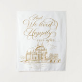 We lived happily ever after royal backdrop wandkleed (Voorkant)